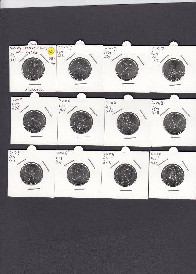 Beschrijving: 12 x 25 Cent W-OLYMPIC 